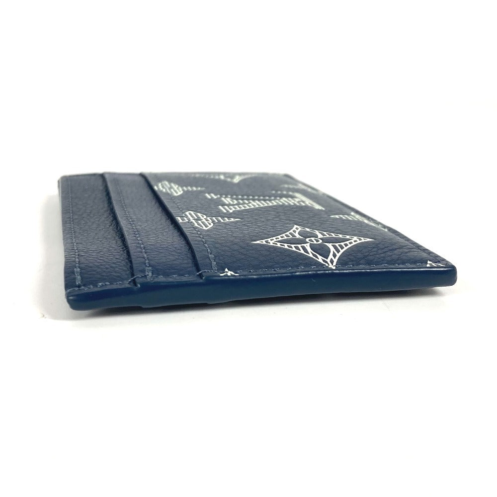 LOUIS VUITTON Card Case M83700 Monogram shadow leather Navy Monogram shadow Porto Carte Double unisex(Unisex)