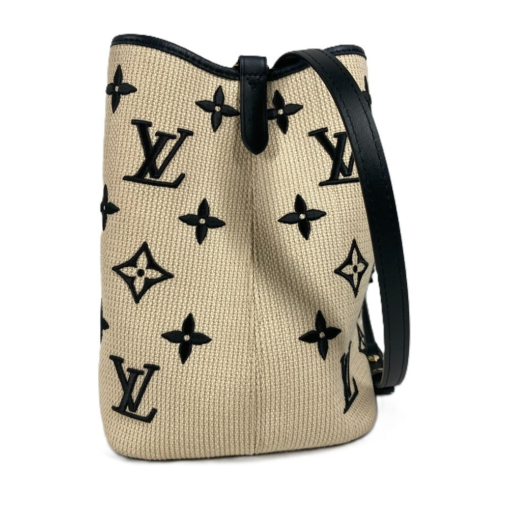 LOUIS VUITTON Shoulder Bag M23080 Cotton, Leather black monogram visor pool Neo Noe MM