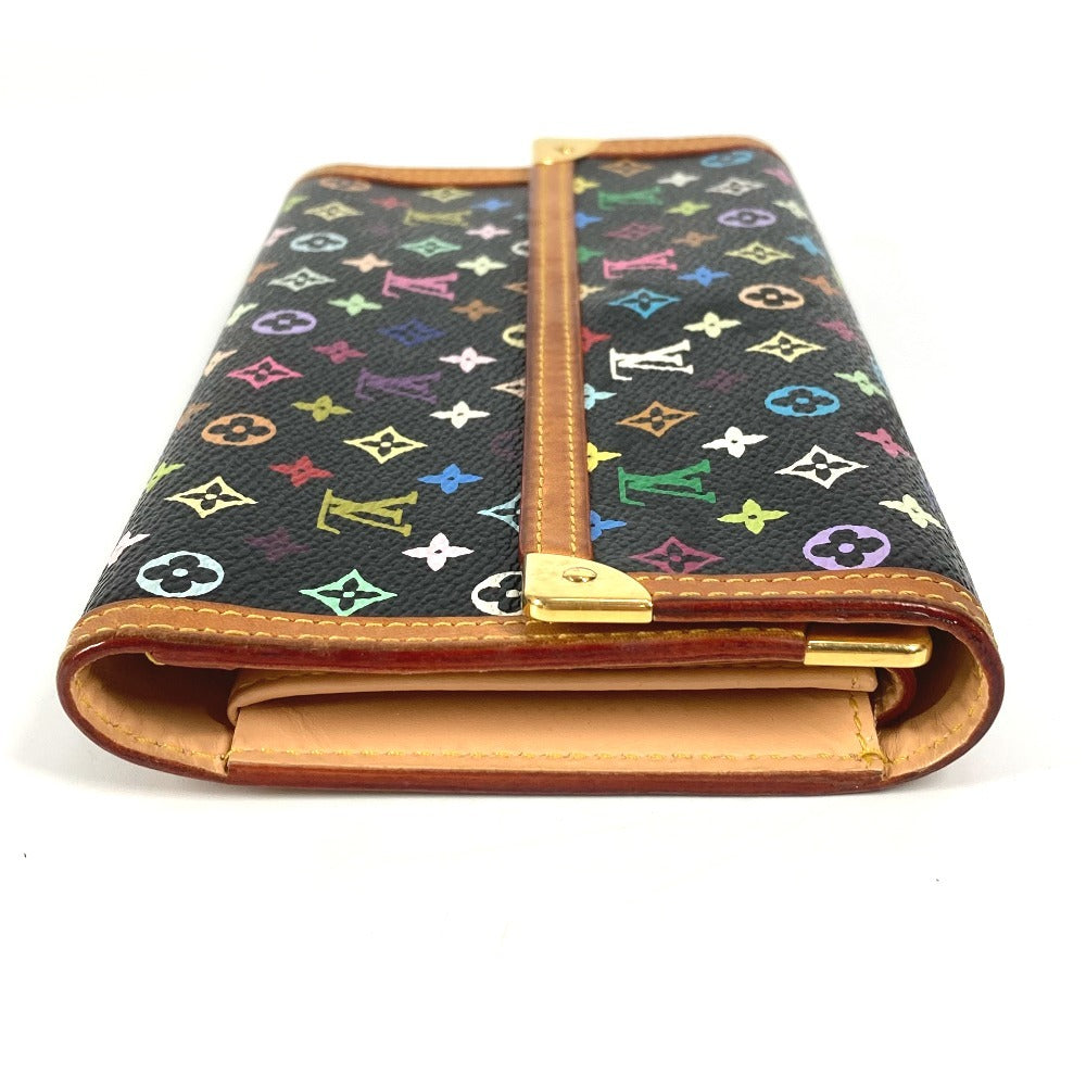 LOUIS VUITTON Long Wallet Purse M92658 Monogram multicolor canvas black Monogram multicolor Porte Tresor International unisex(Unisex)