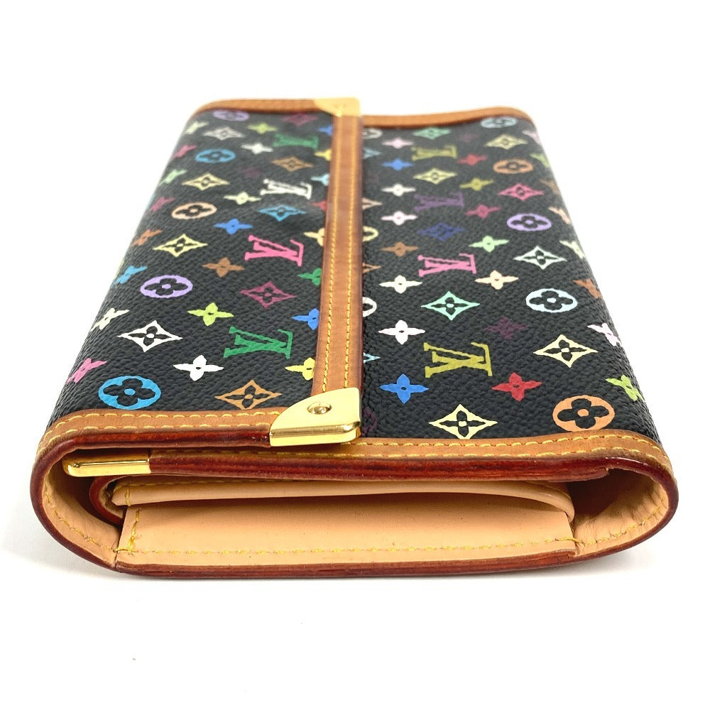 LOUIS VUITTON Long Wallet Purse M92658 Monogram multicolor canvas black Monogram multicolor Porte Tresor International unisex(Unisex)