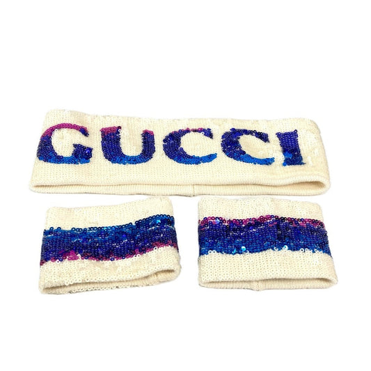GUCCI Wristband Polyester, Cotton multicolor Hairband set Sequin Sequin logo GG Women(Unisex) M