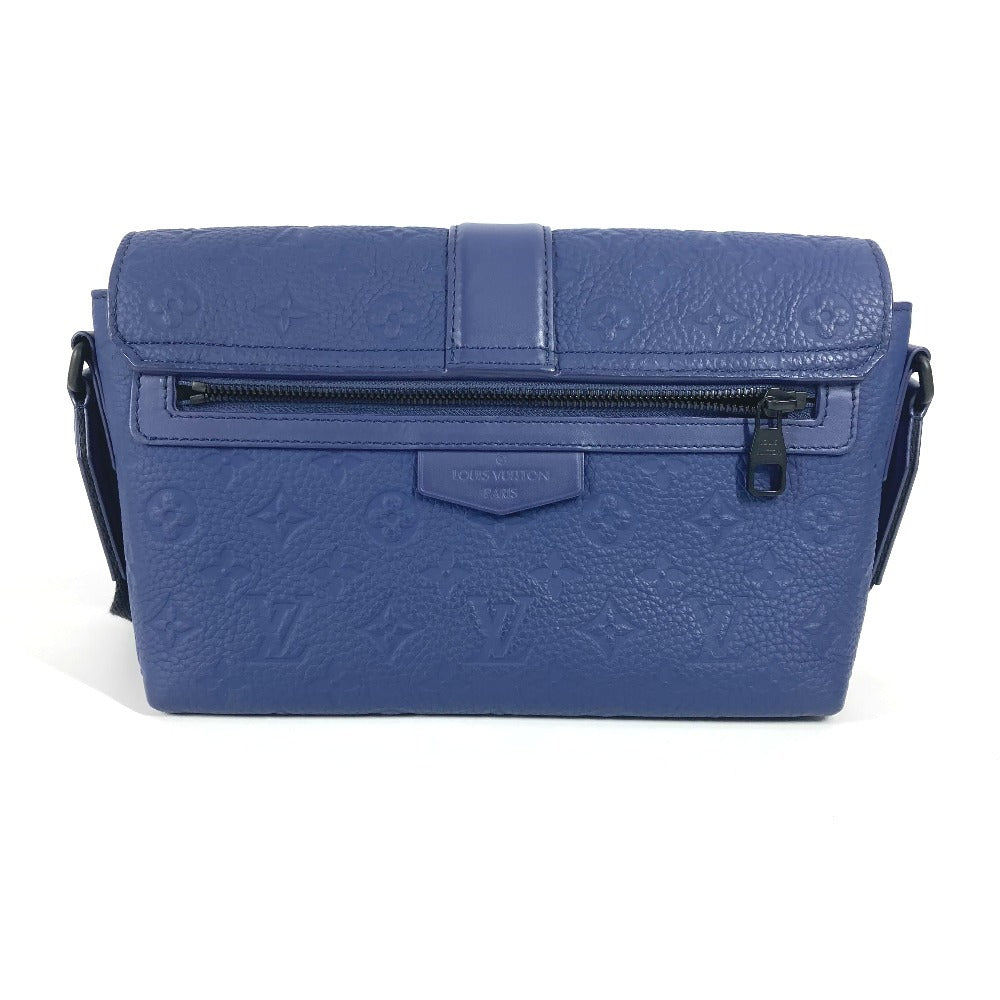 LOUIS VUITTON Shoulder Bag M11692 Taurillon Clemence Leather blue Monogram emboss S Cape Messenger unisex(Unisex)