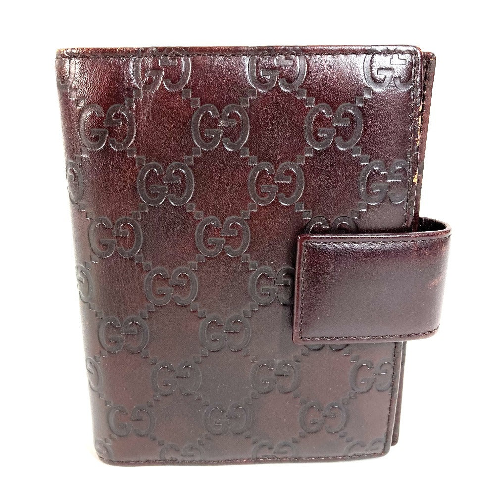 GUCCI Notebook cover 115240 Sima leather Brown Guccisima GG