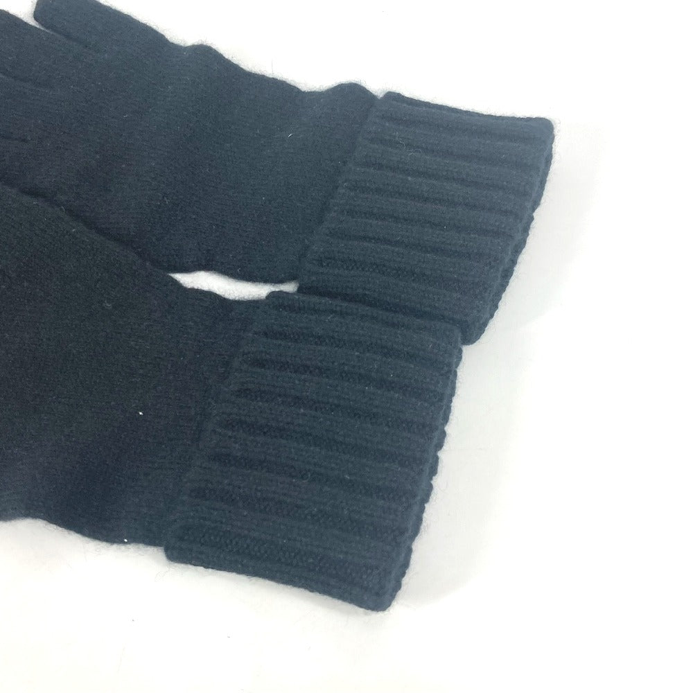 LOUIS VUITTON gloves M72682 cashmere black Leather Patch Leather Tag Gon Helsinki Damier