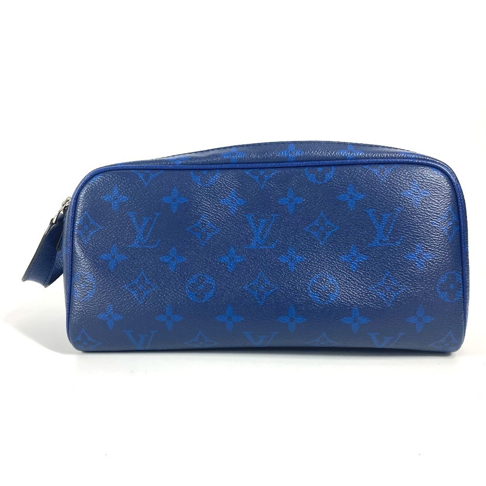 LOUIS VUITTON business bag M30849 Taiga Leather, Monogram Canvas blue Taigalama Dop kit