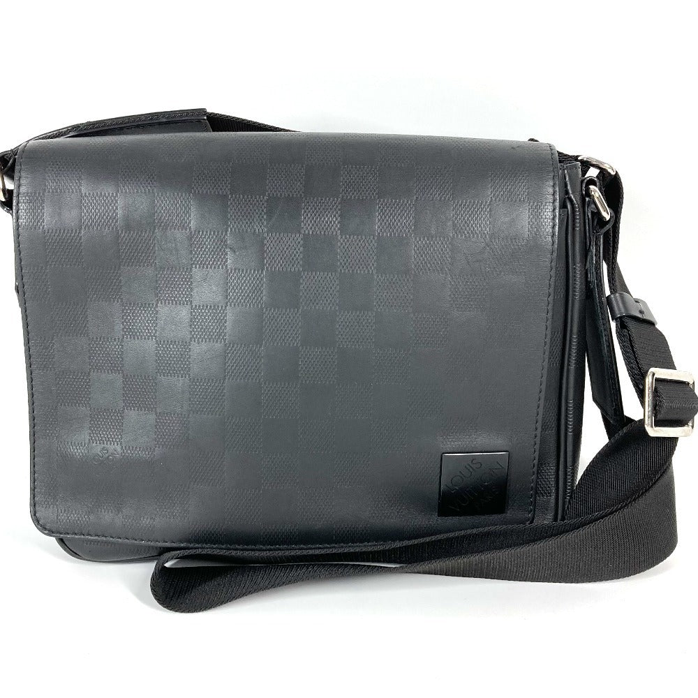 LOUIS VUITTON Shoulder Bag N42711 Damier Anfini Leather black Damier Anfini District PM NV3