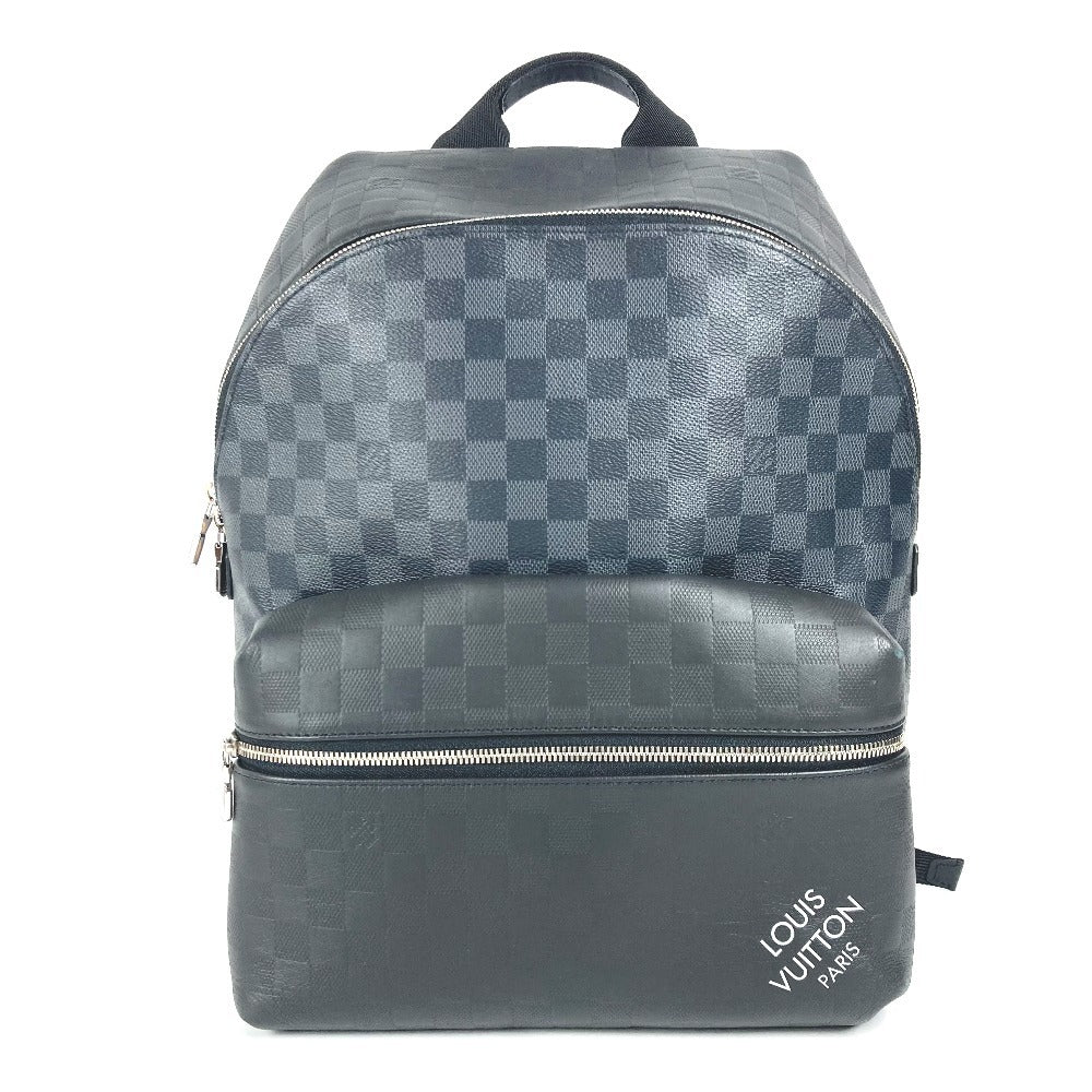LOUIS VUITTON Backpack N40436 Damier Infini Leather , Damier Graphite Canvas black Damier Squared Discovery Backpack PM