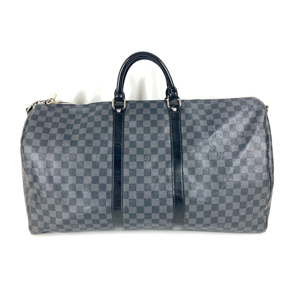 LOUIS VUITTON Boston Duffel bag N41413 Damier Grafitto Canvas black Damier Grafitte Keepall bandouliere55