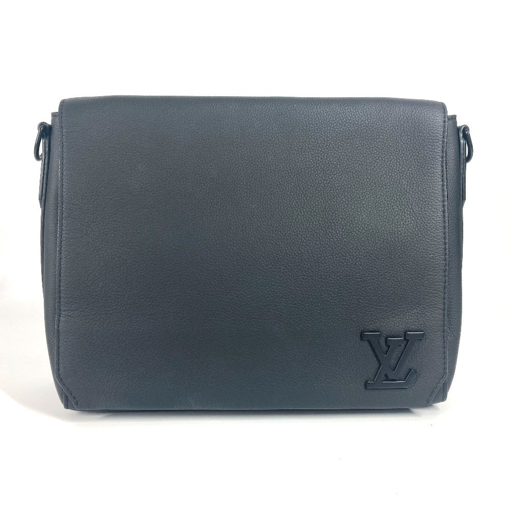 LOUIS VUITTON Shoulder Bag M57080 , grain leather black LV Aerogram takeoff messenger