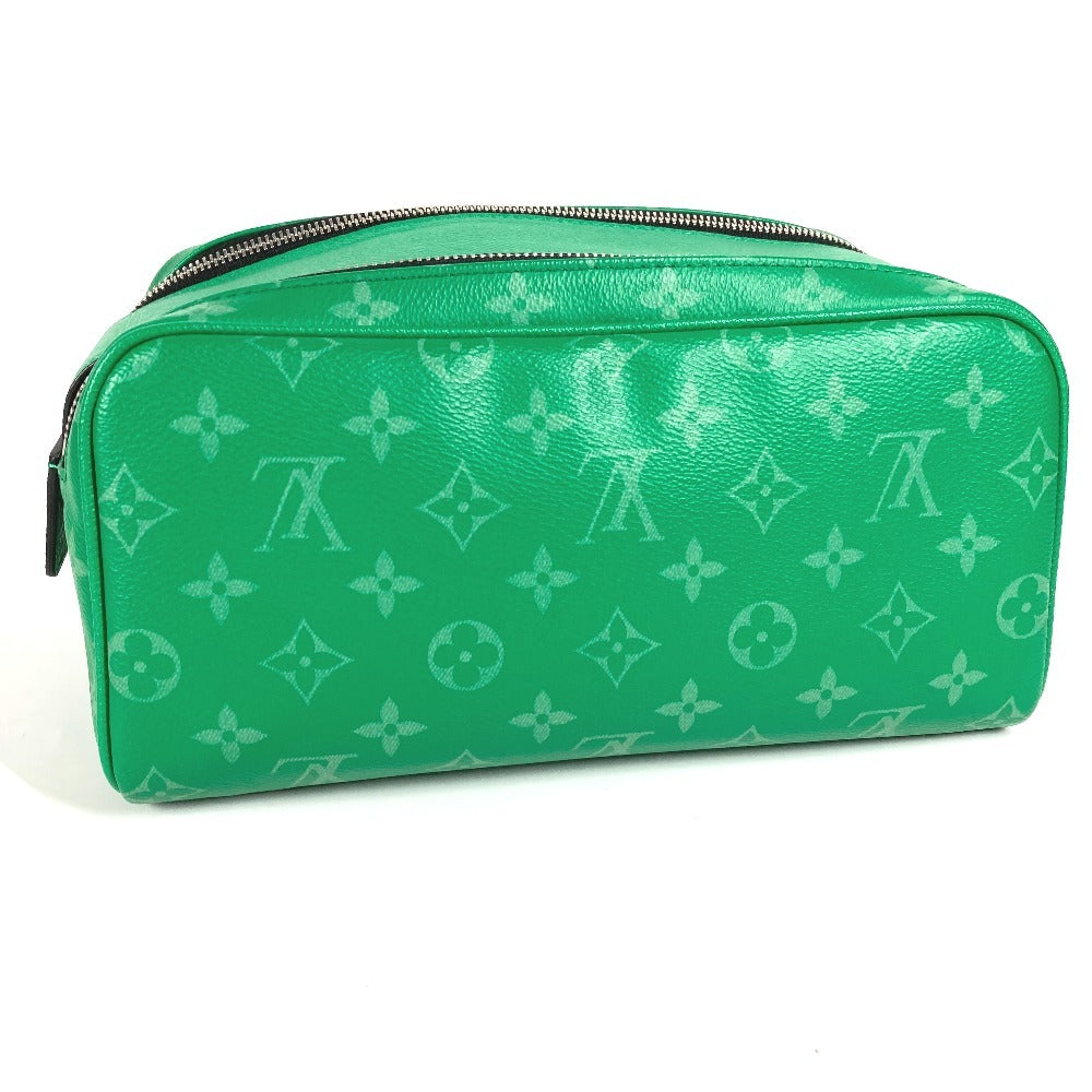 LOUIS VUITTON business bag M31013 Taiga Leather, Monogram Canvas green Taigalama Dop kit