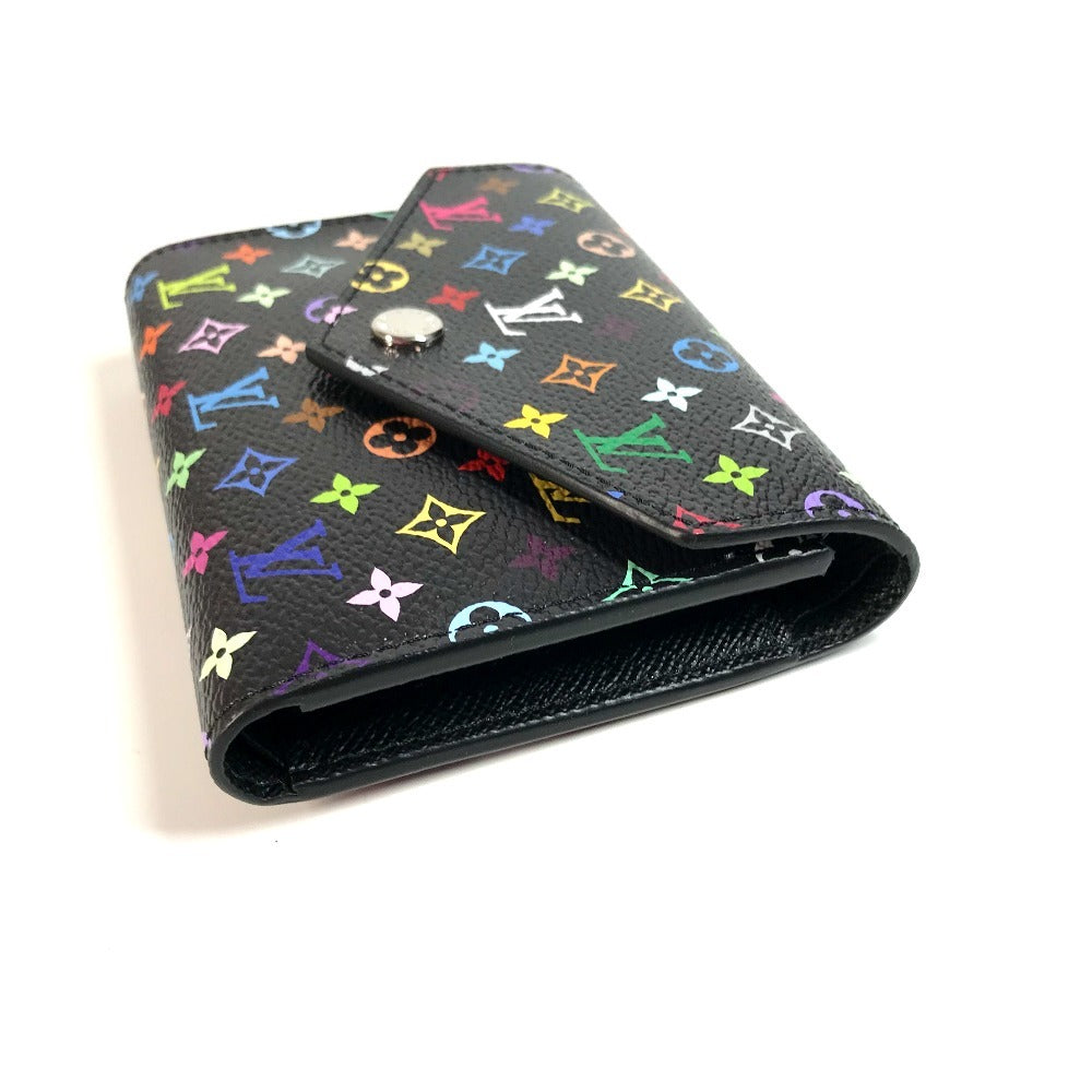 LOUIS VUITTON Trifold wallet M14163 Monogram multicolor canvas black Monogram Multicolore Takashi Murakami LVxTM Portefeuille Victorine