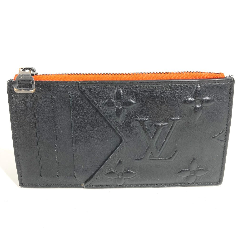LOUIS VUITTON Coin case M80827 leather black Virgil Abloh Monogram Seal Coin card holder