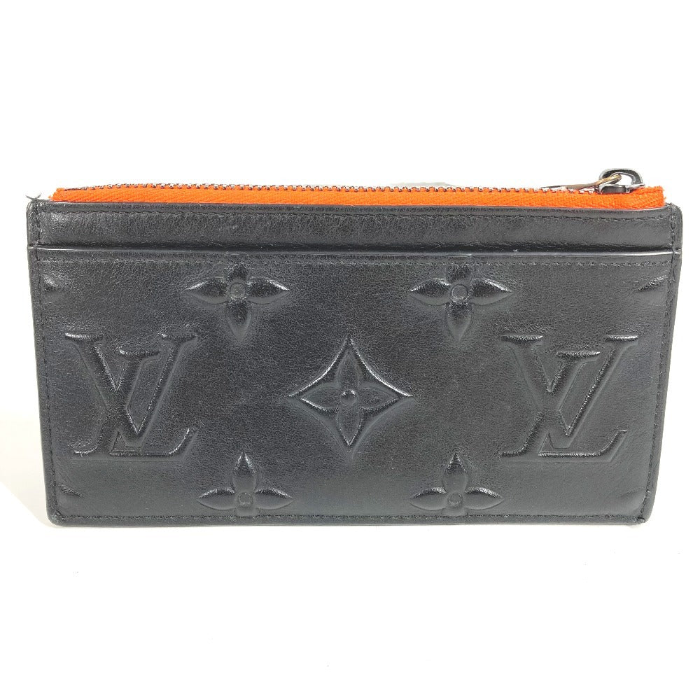 LOUIS VUITTON Coin case M80827 leather black Virgil Abloh Monogram Seal Coin card holder