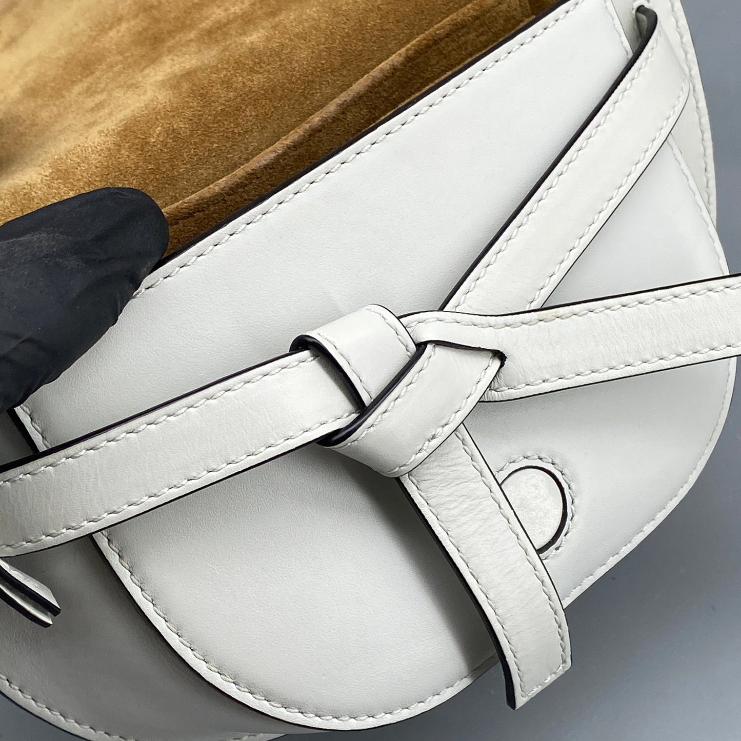Loewe Gate Mini White Smooth Calfskin Belt Bag