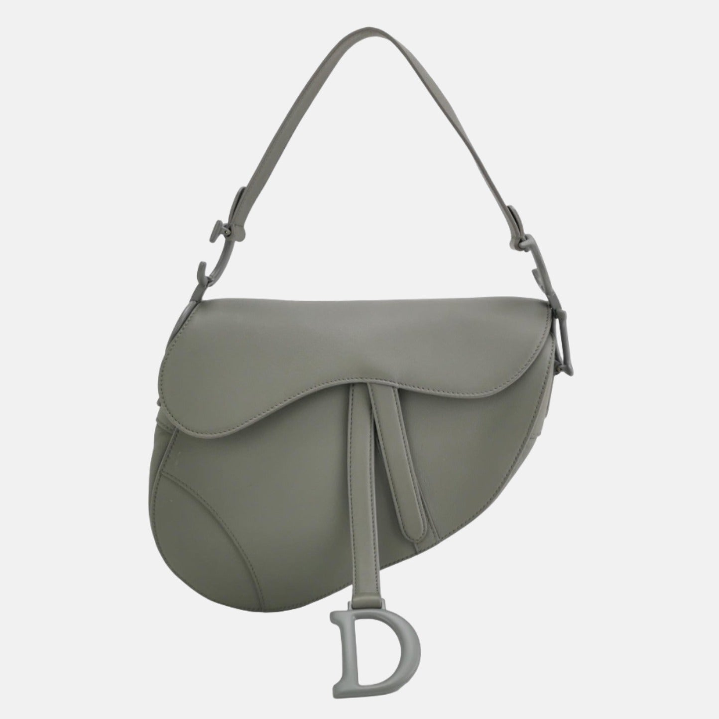 Dior Saddle 2020 Medium Calfskin Leather Matte Monochrome Grey