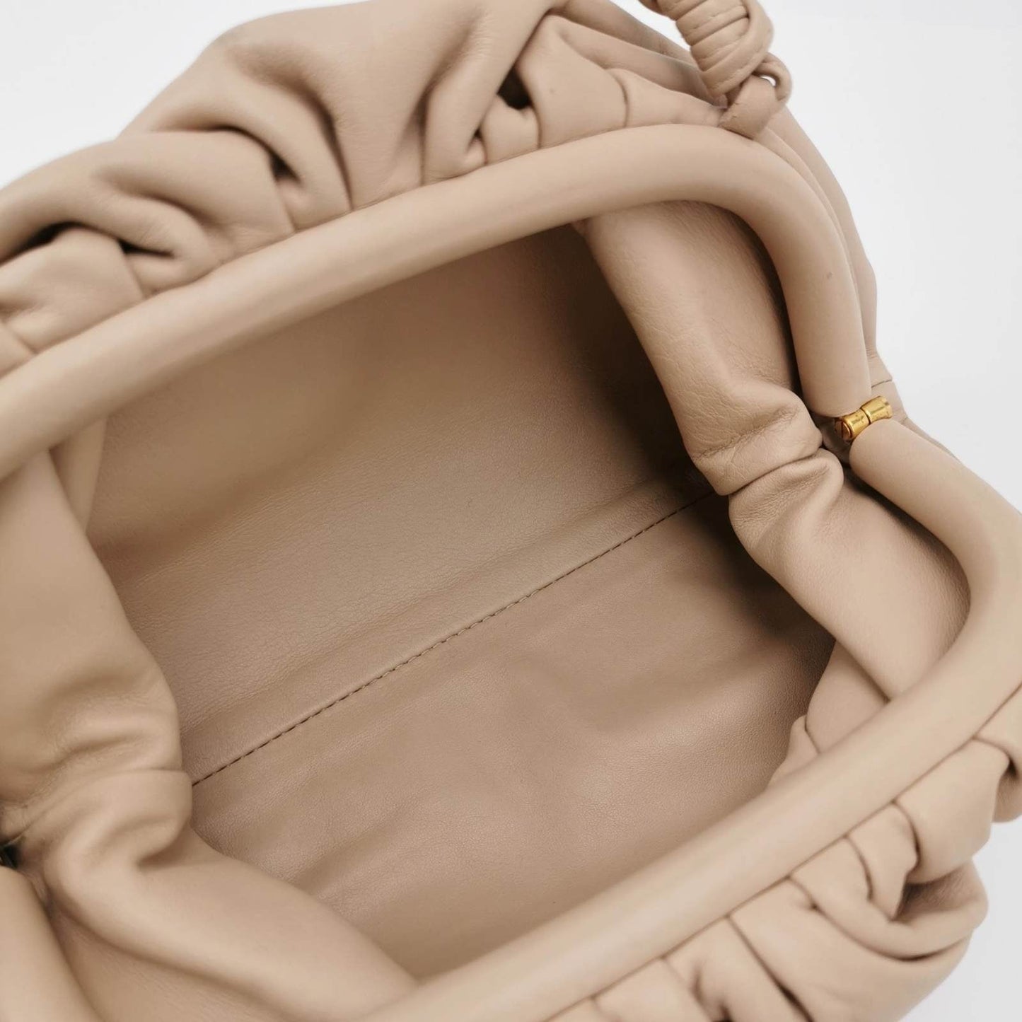 Bottega Veneta Pouch Mini Beige Nude Color Leather