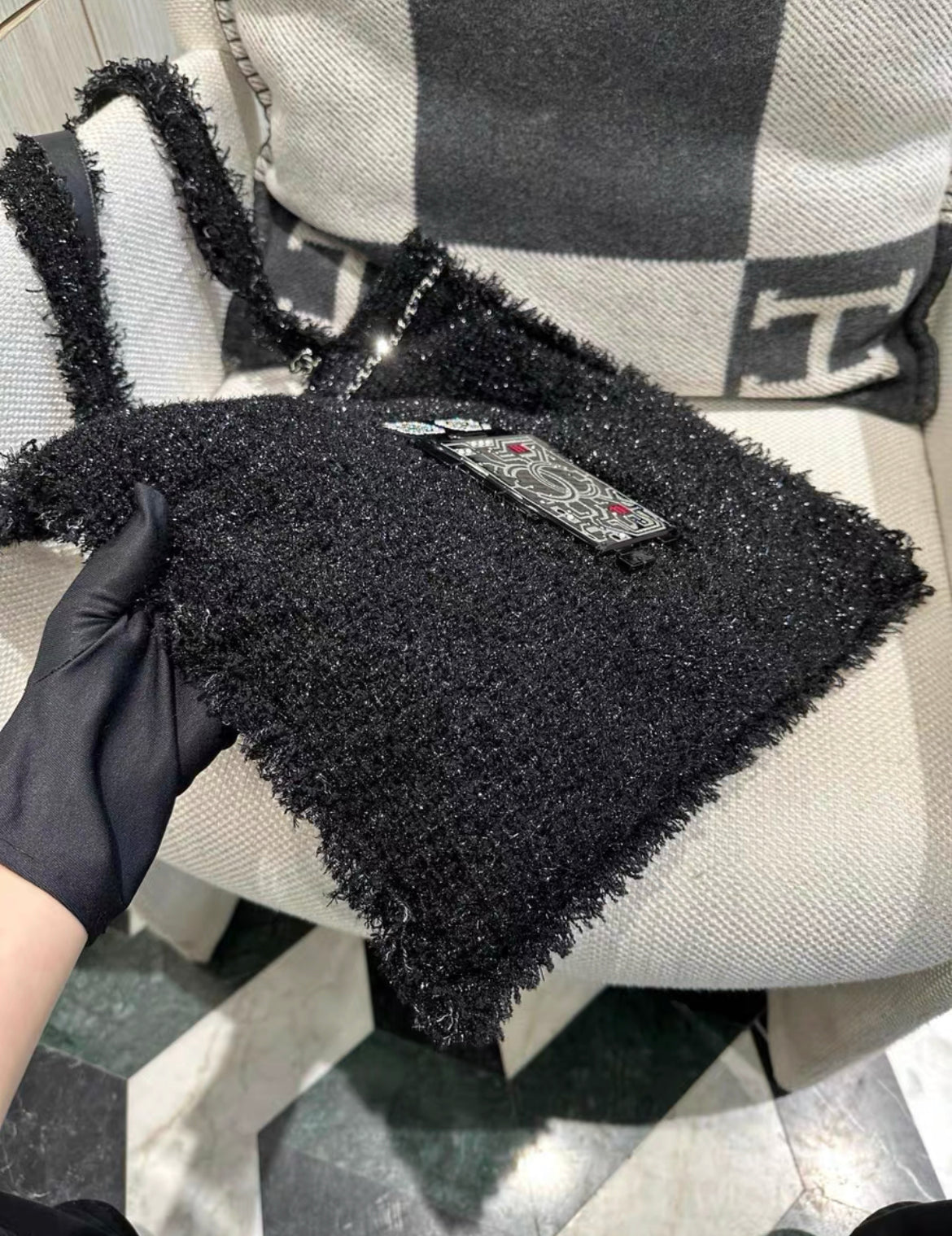 Chanel Spring 2017 Shopping in Fabrics Robot Tote Bag