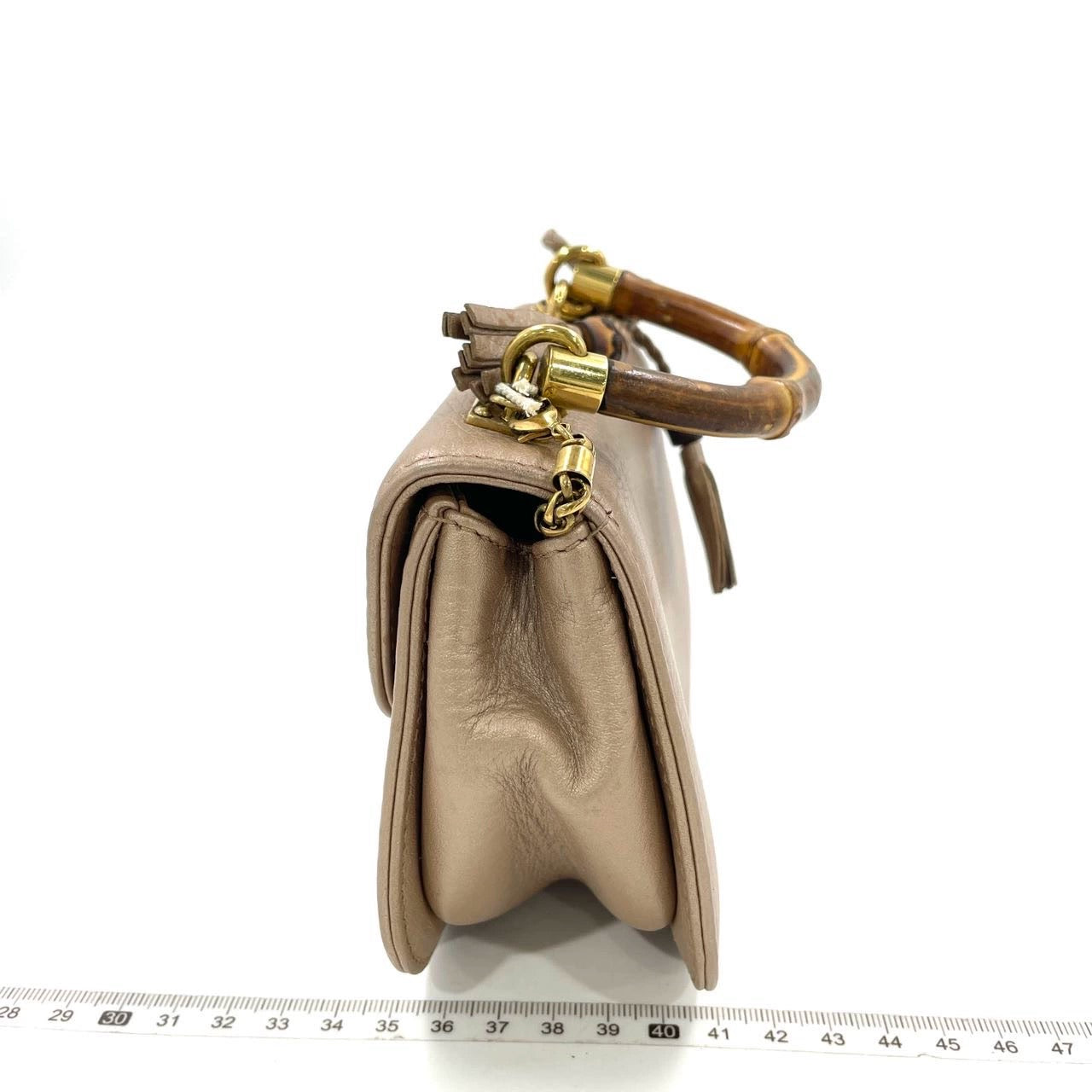 Gucci Bamboo 1947 Night Super Mini Gold Leather with Chain