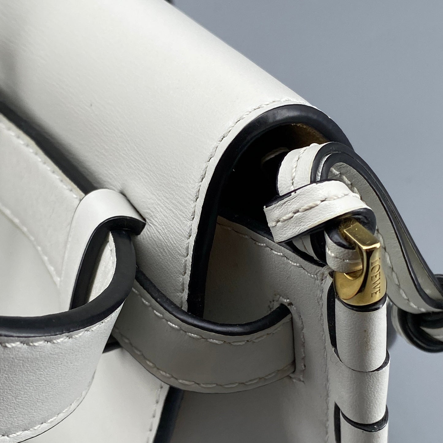 Loewe Gate Mini White Smooth Calfskin Belt Bag