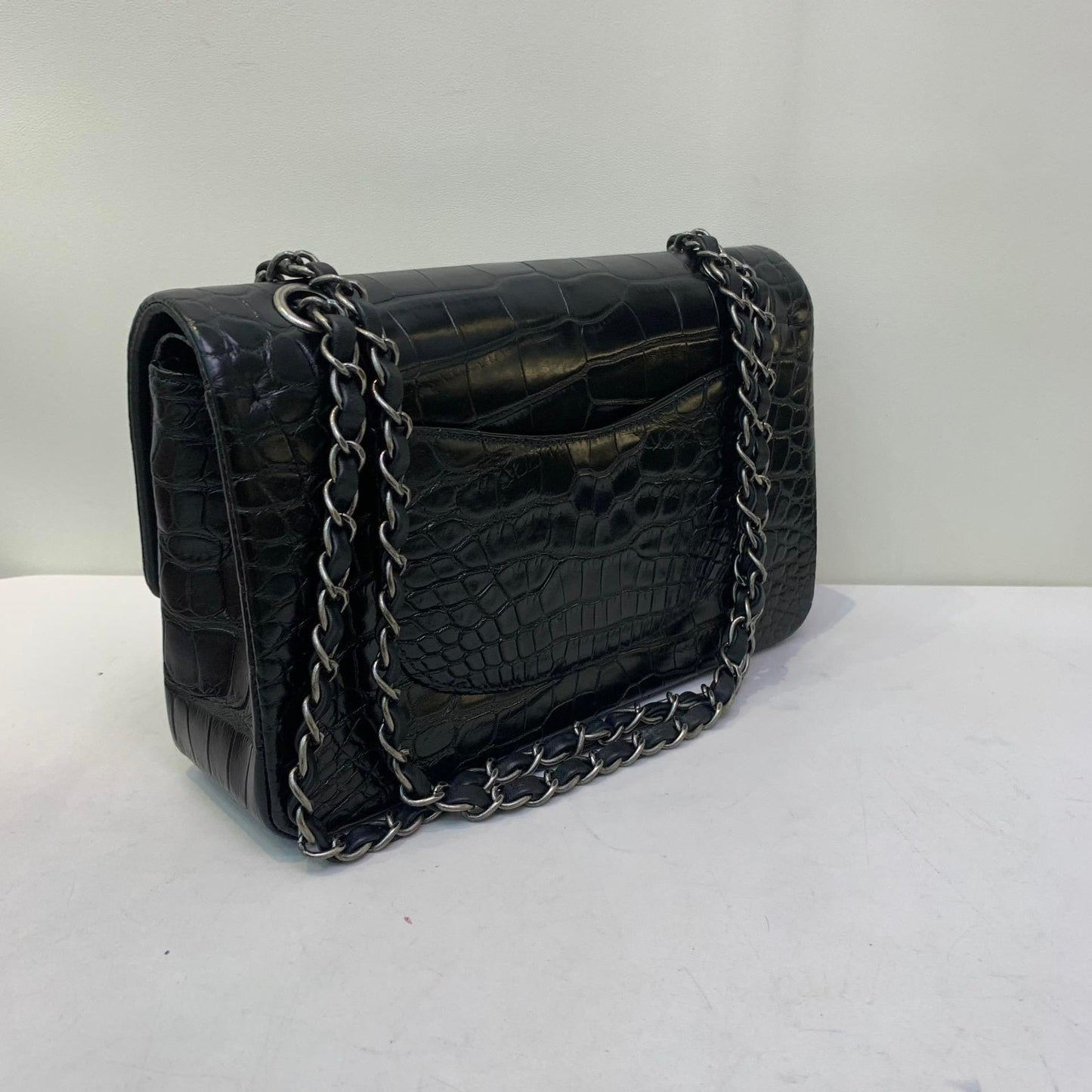 Chanel Black Alligator Medium Double Flap