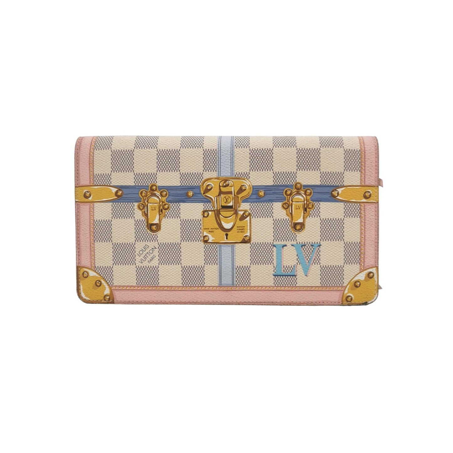 Louis Vuitton Damier Azur Summer Trunks Pochette Weekend White