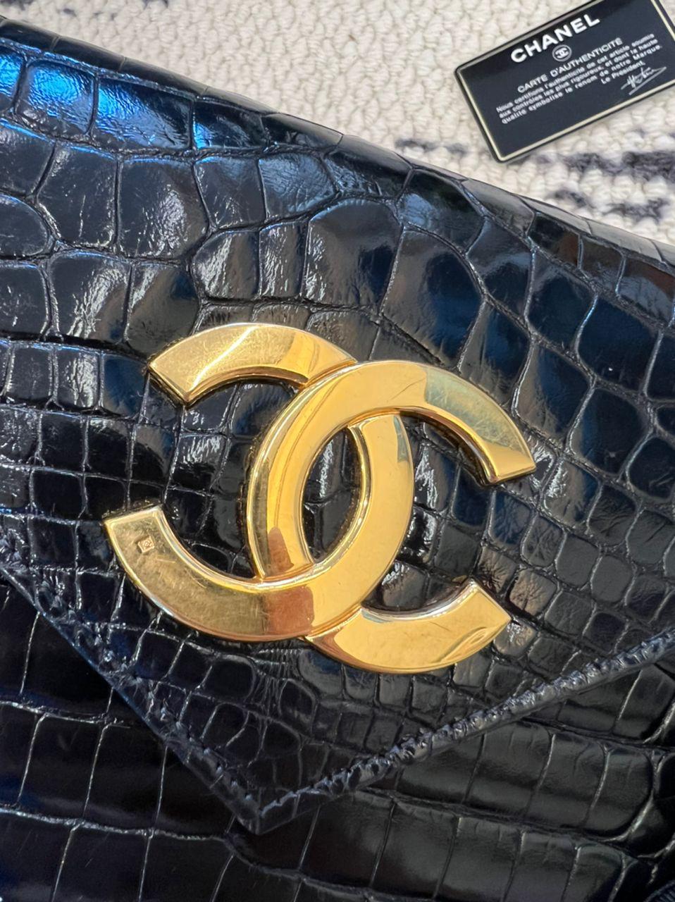 Chanel  Crocodile Enveloppe Flap Bag