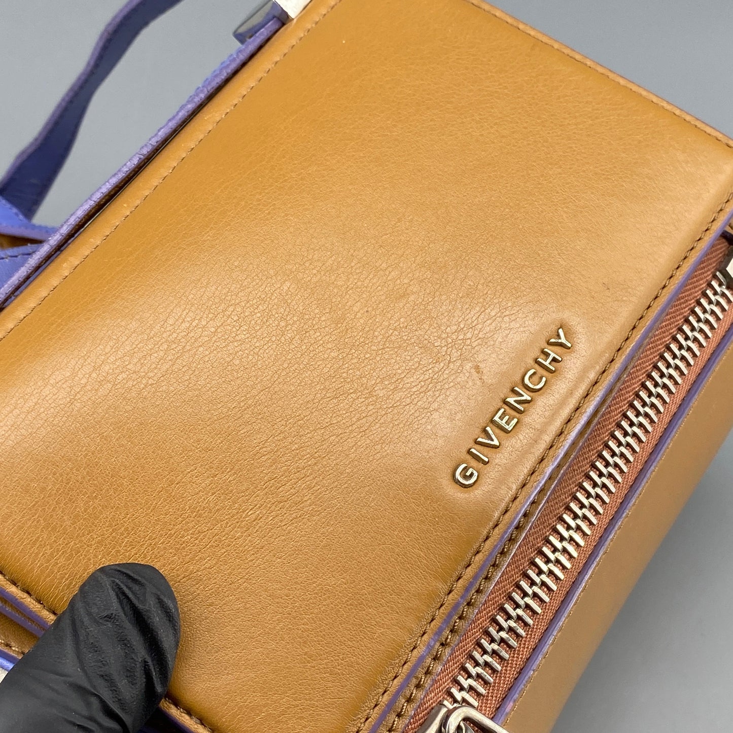 Givenchy Pandora Pure Crossbody Bag Caramel Purple White