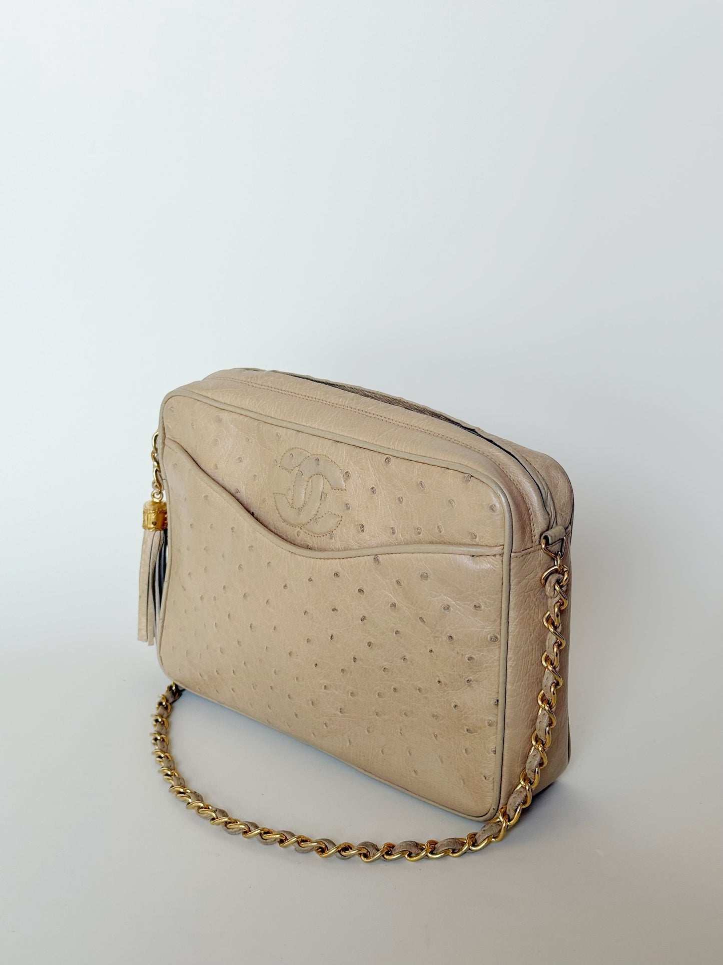 Chanel  Ostrich Camera Bag