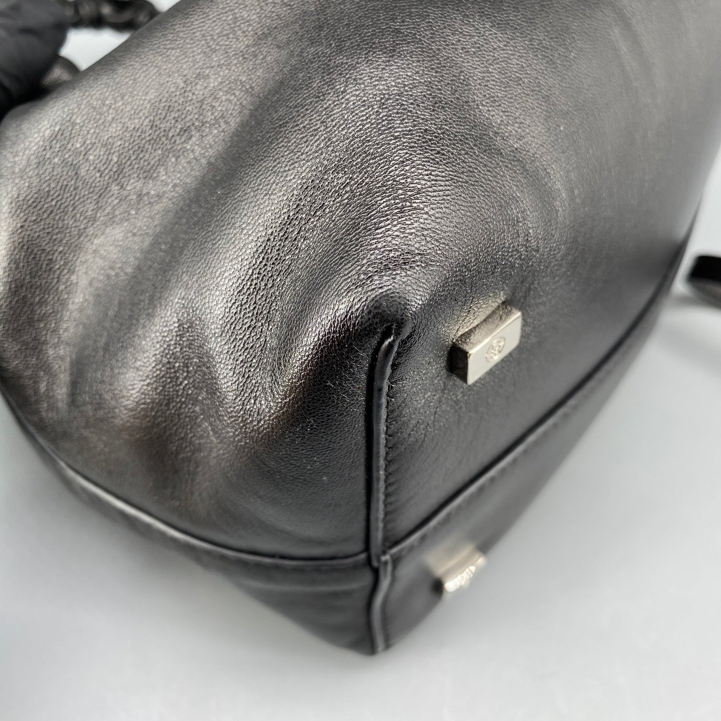 The Row Double Circle Bag Soft Black Leather Shoulder Bag