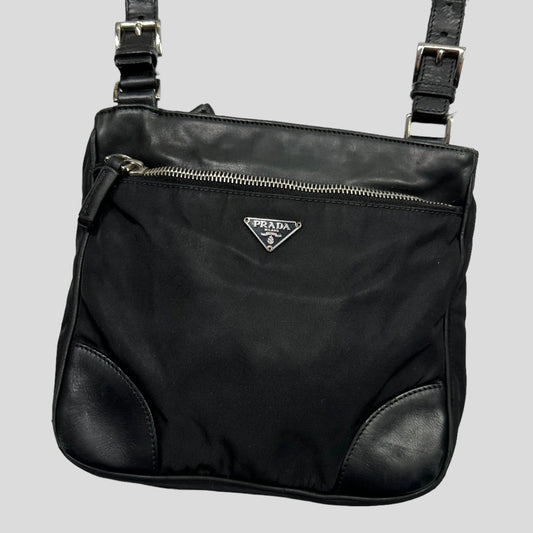 Prada Milano 00’s Nylon & Leather Crossbody Bag