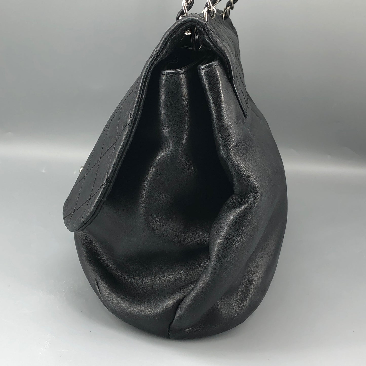 Chanel Lambskin Quilted Large Trianon Messenger Flap Black