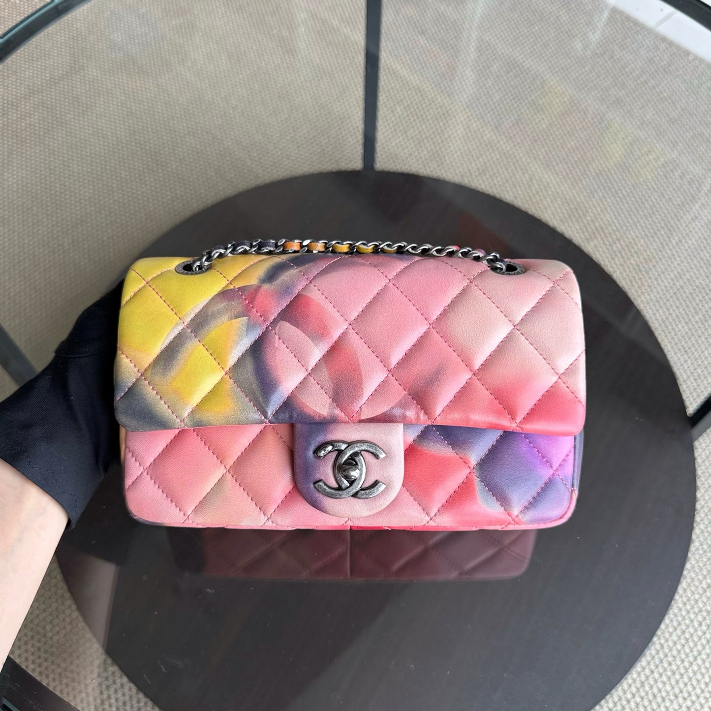 Chanel Classic Flap Small - Flower Power Quilted Lambskin Limited Edition Black Hardware Series 21