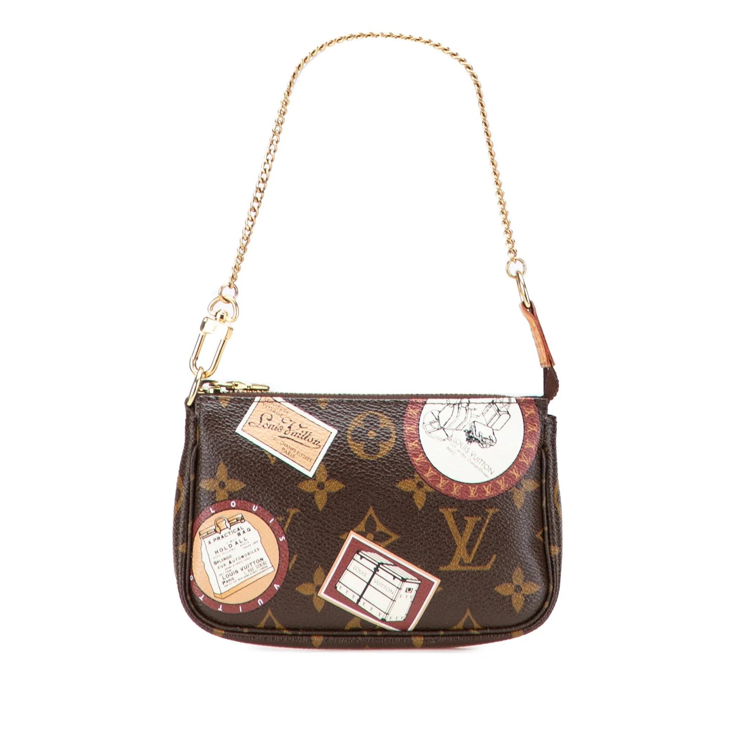 Brown Louis Vuitton Monogram Patch Mini Pochette Accessoires Handbag