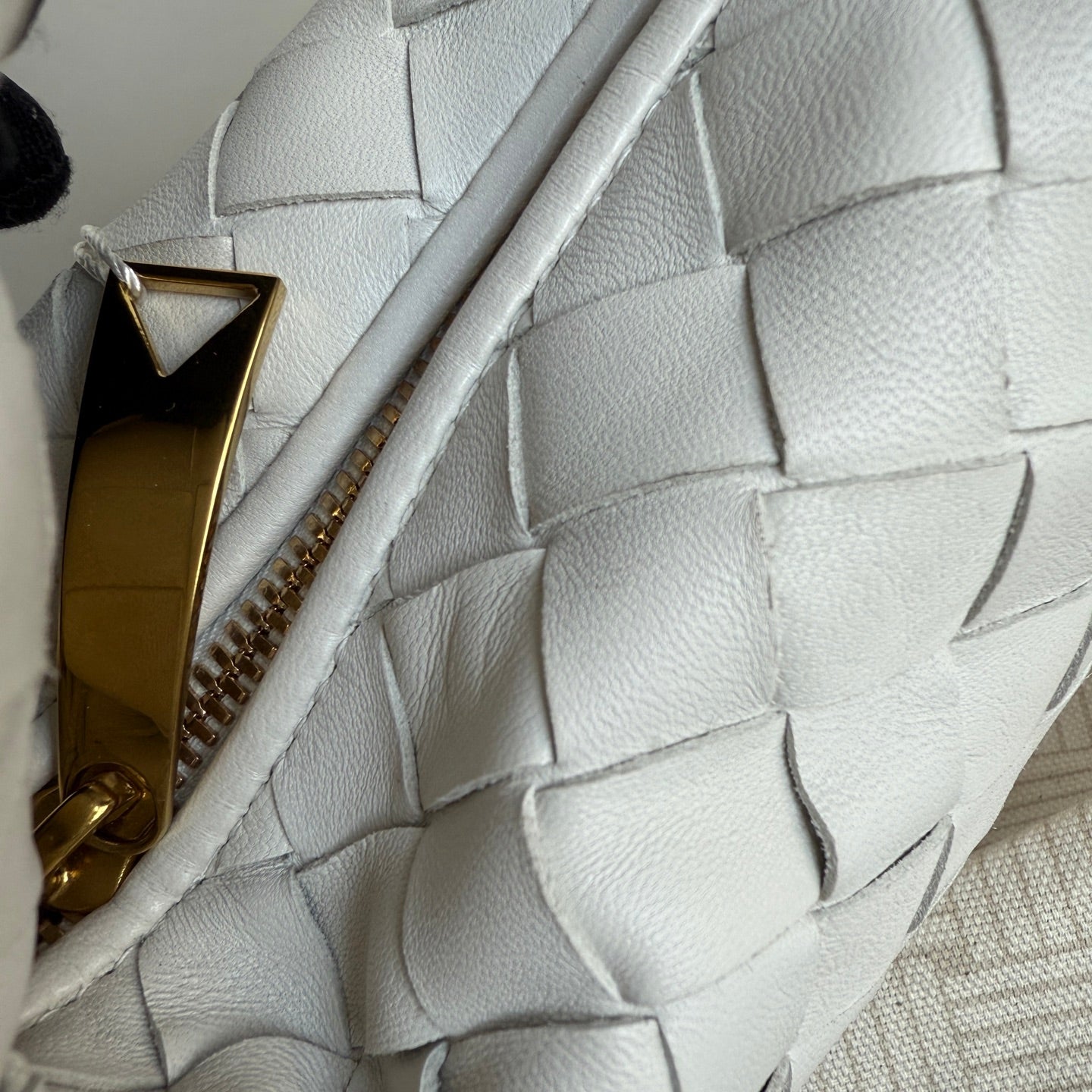 Bottega Veneta Jodie Mini White Leather Gold Hardware