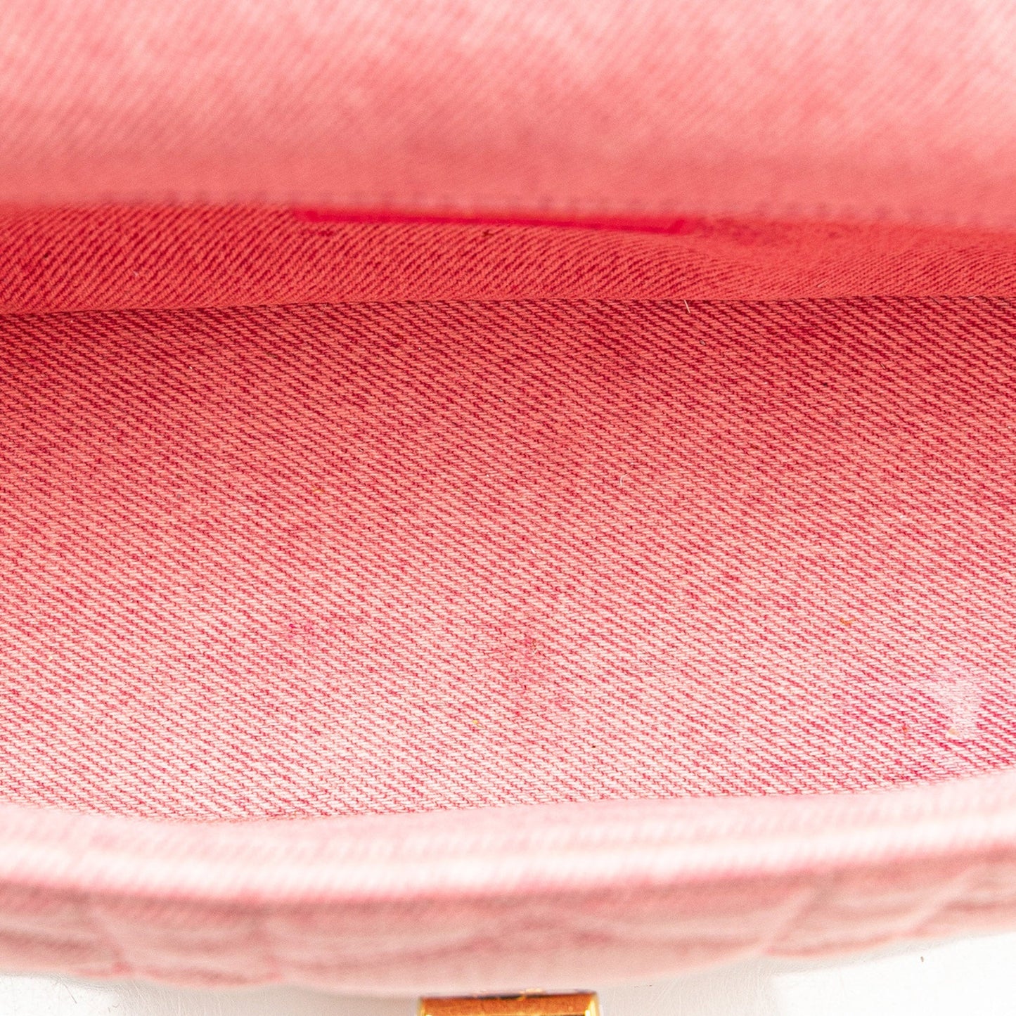 Pink Dior Medium Denim Macrocannage Caro Bag