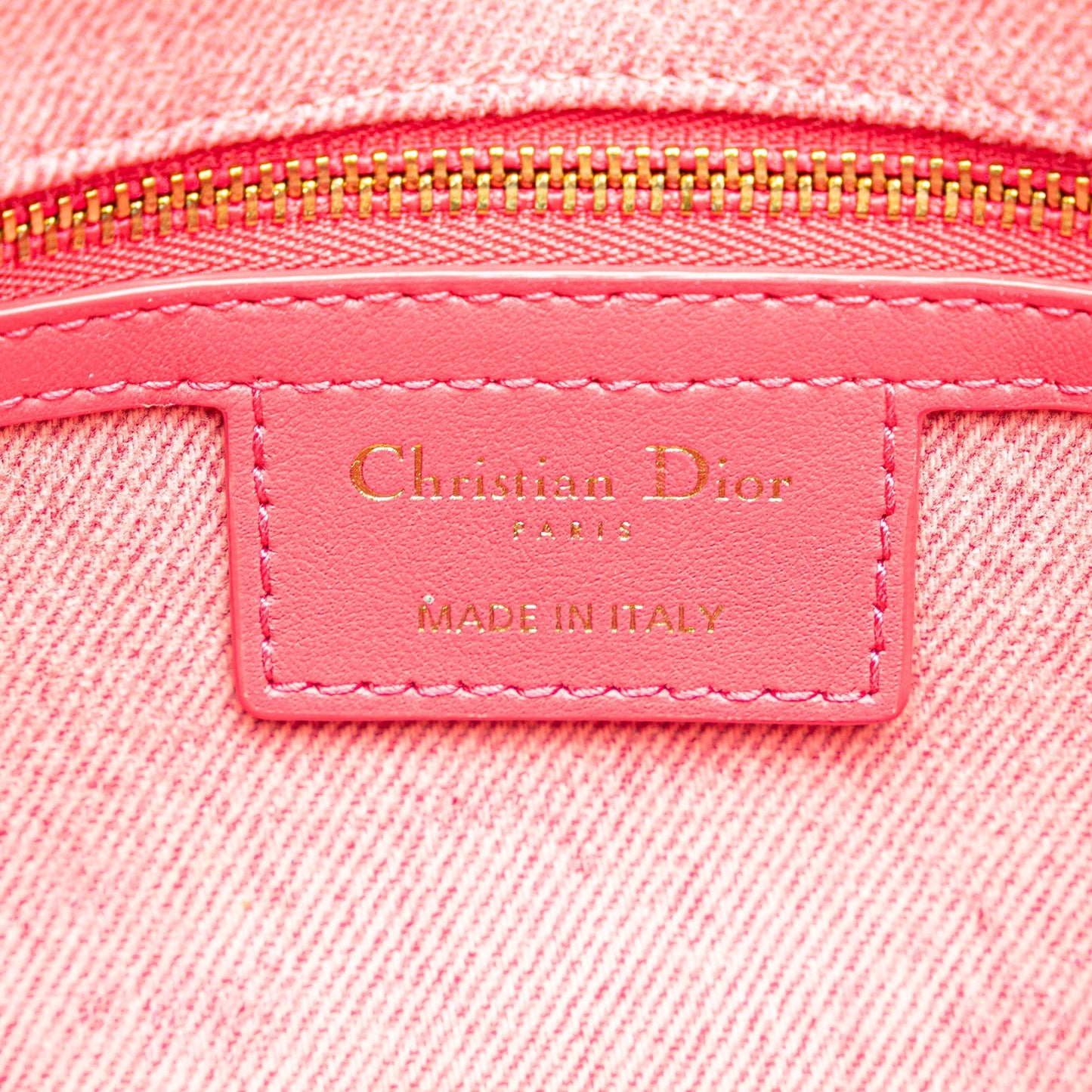 Pink Dior Medium Denim Macrocannage Caro Bag