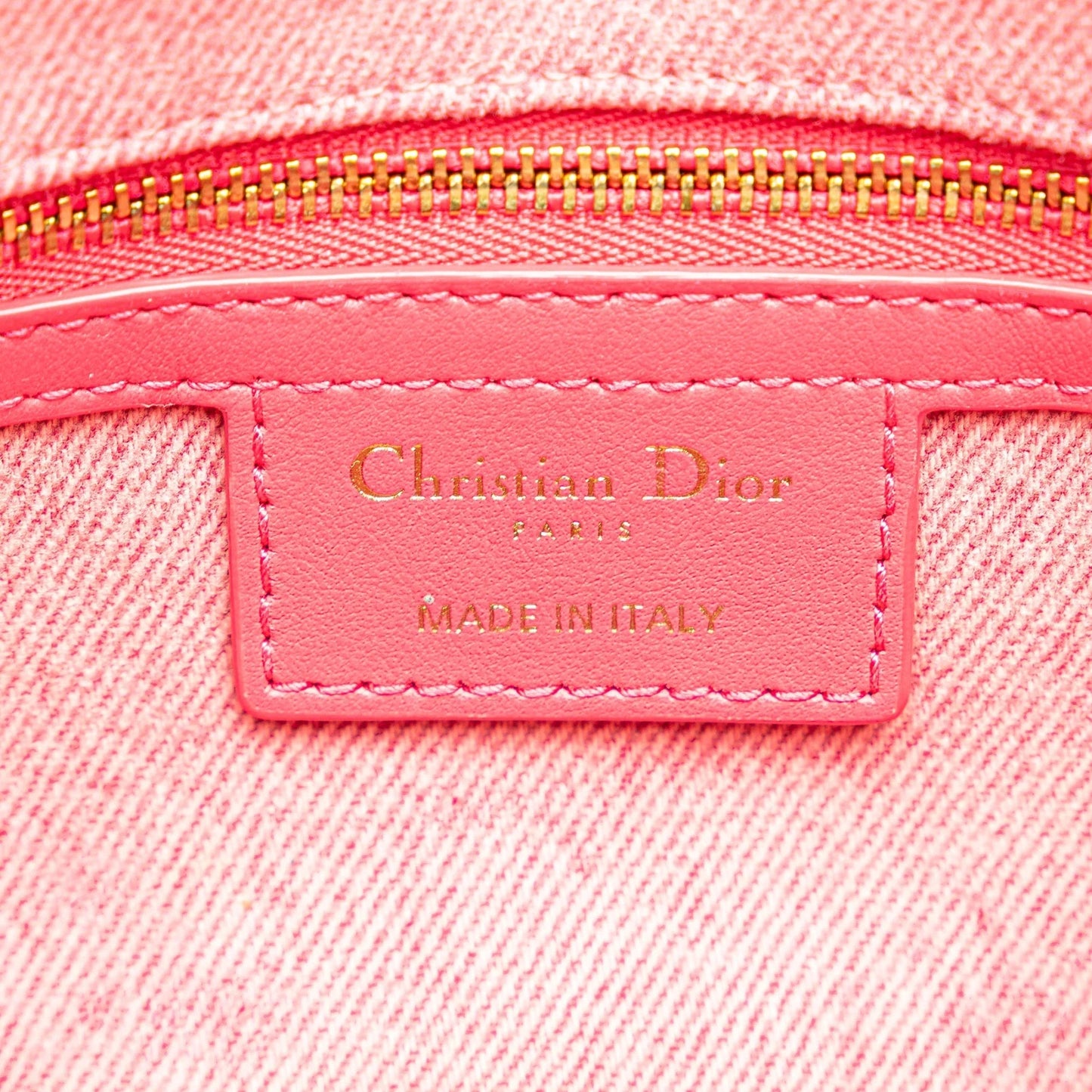 Pink Dior Medium Denim Macrocannage Caro Bag
