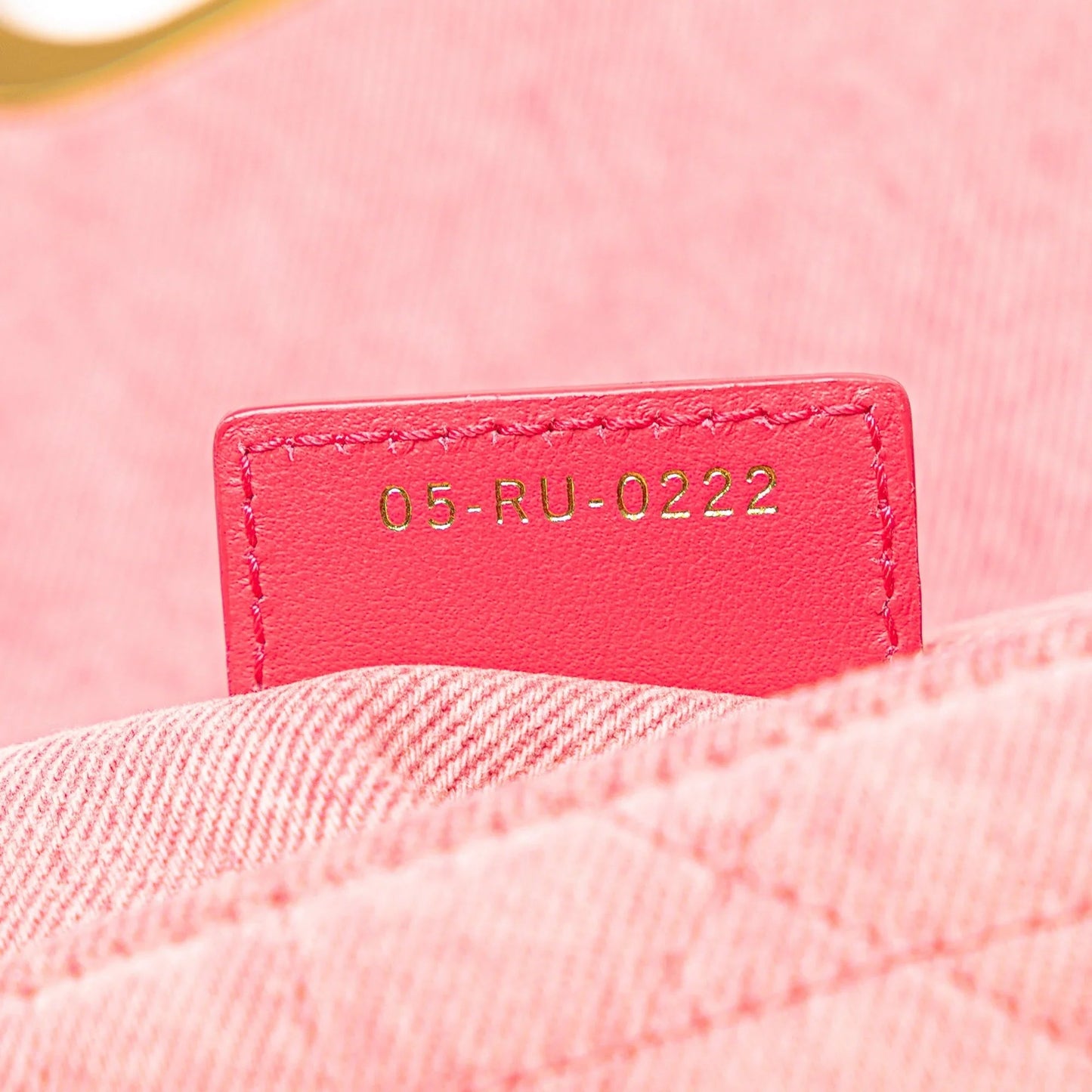 Pink Dior Medium Denim Macrocannage Caro Bag