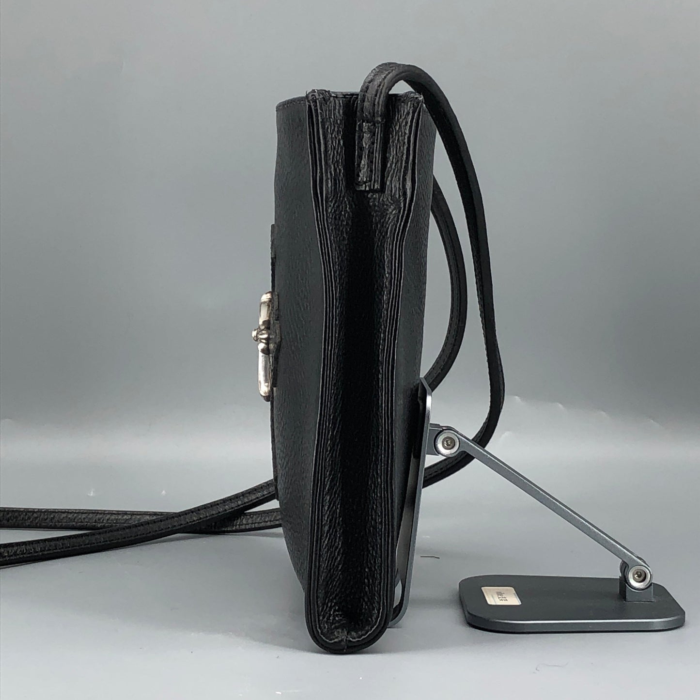 Chrome Hearts Cross Logo Leather Crossbody Bag Black