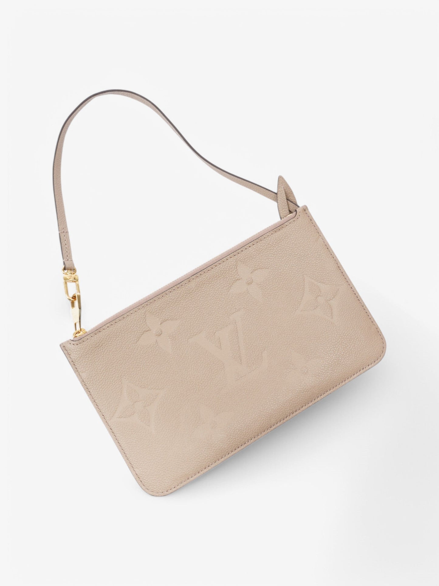 Louis Vuitton Neverful Pochette Taupe / Monogram Empriente Empreinte Leather