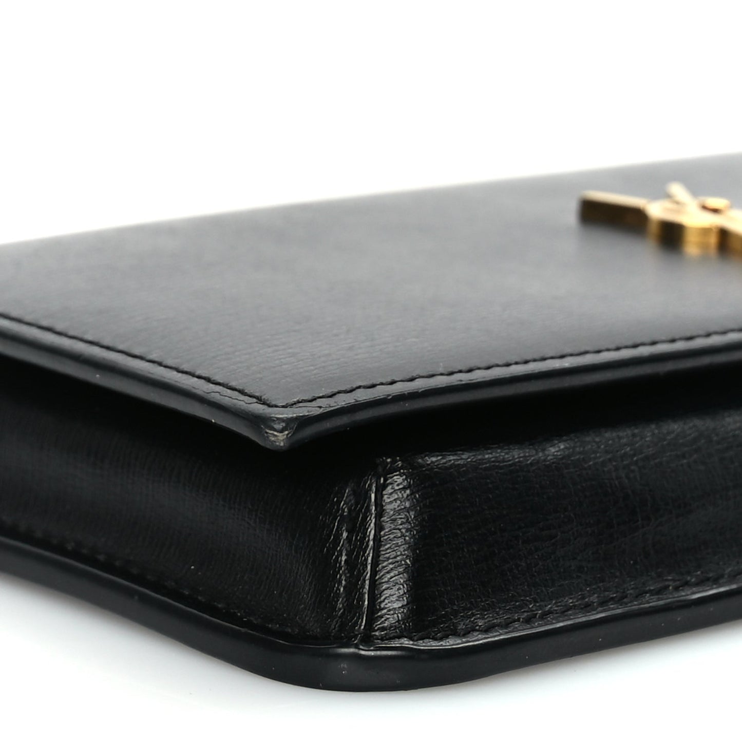 Saint Laurent Smooth Calfskin Monogram Phone Holder Crossbody Black