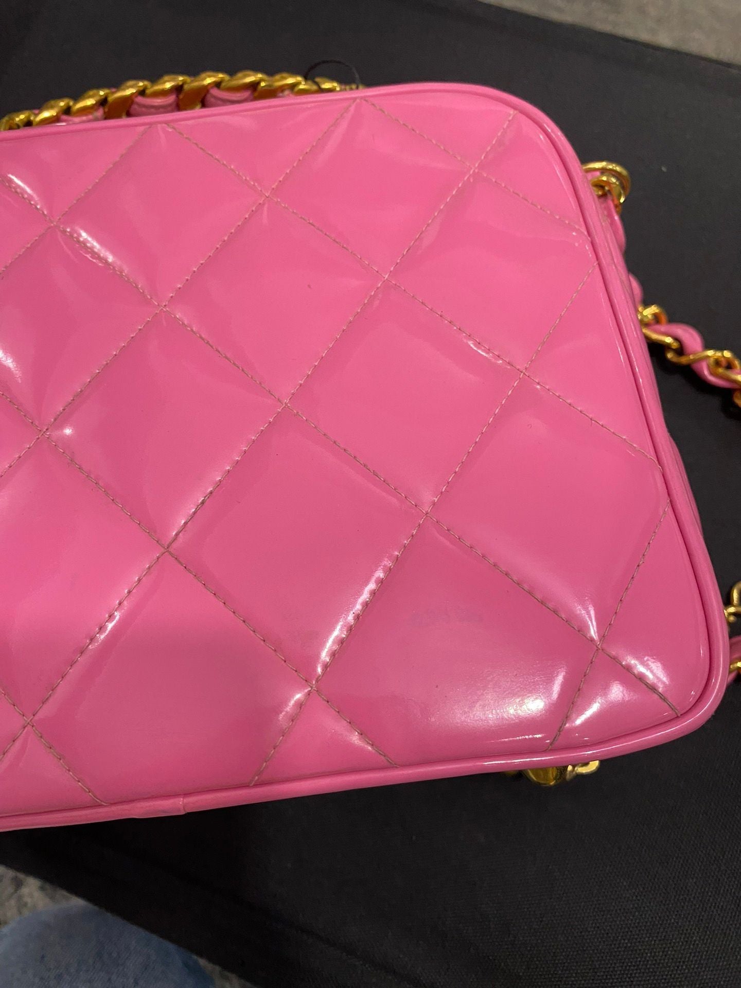 Chanel Vanity Bag Pink Patent Gold Hardware