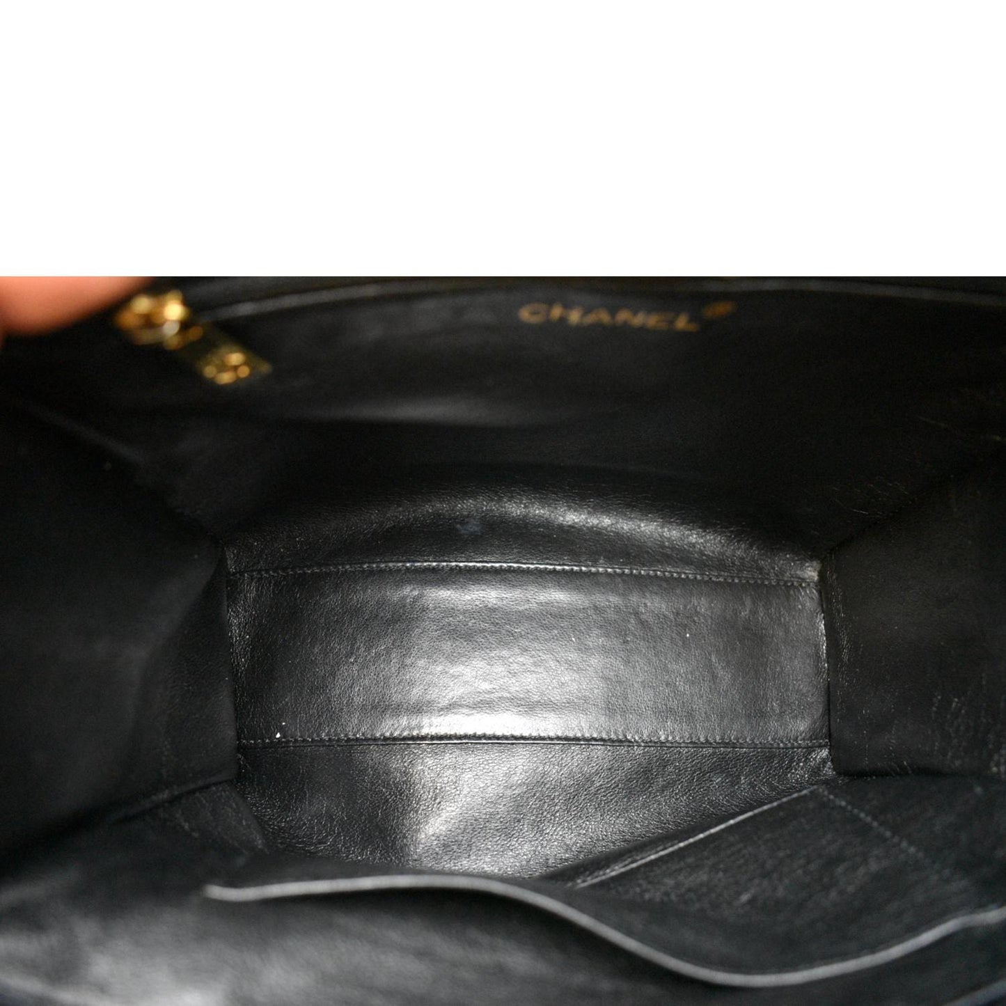 CHANEL  CC Chain Caviar Leather Shopping Tote Bag Black