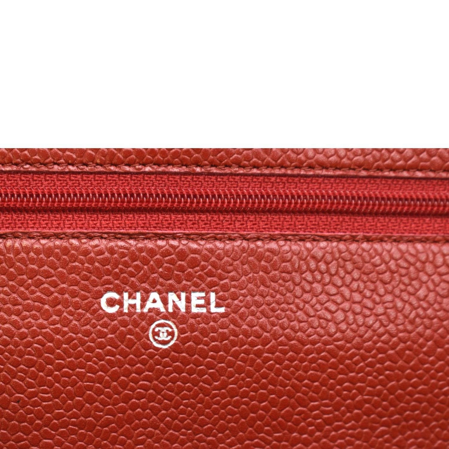 CHANEL CC WOC Caviar Leather Chain Crossbody Bag Red