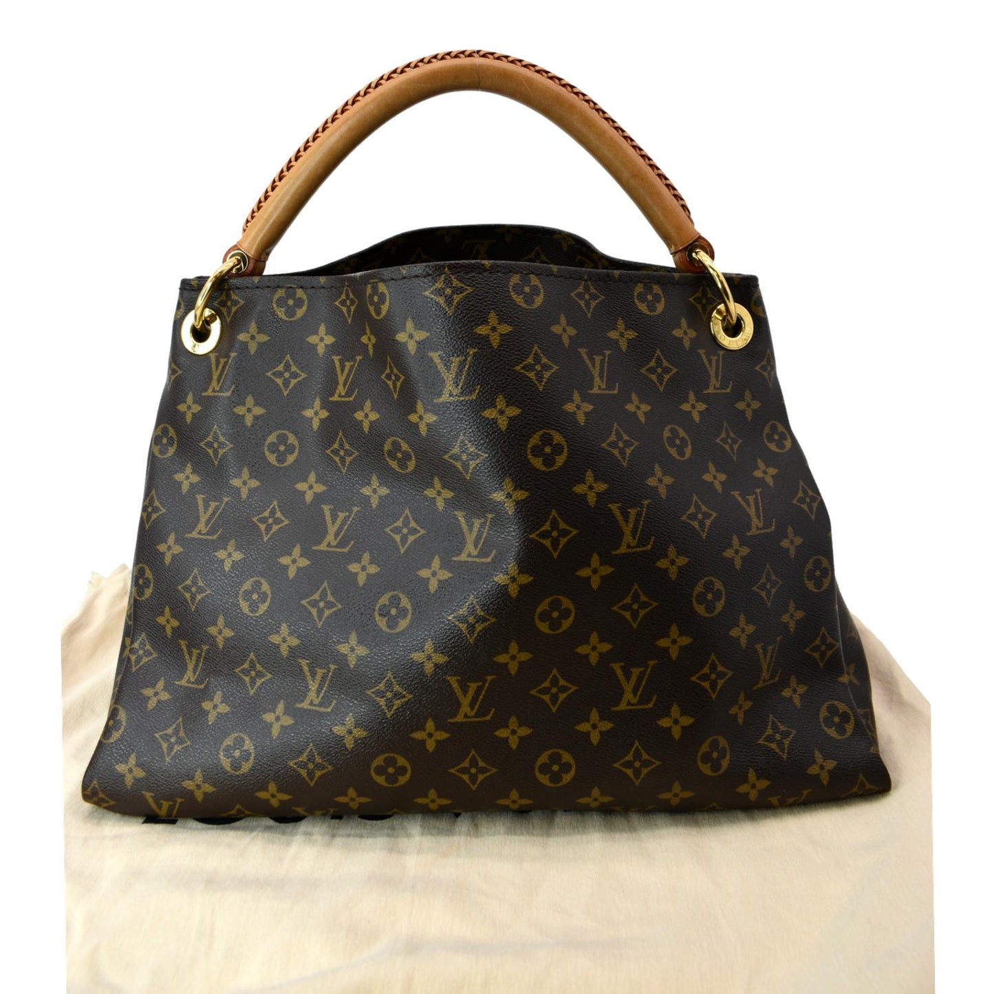 Louis Vuitton Artsy MM Monogram Canvas Hobo Bag Brown