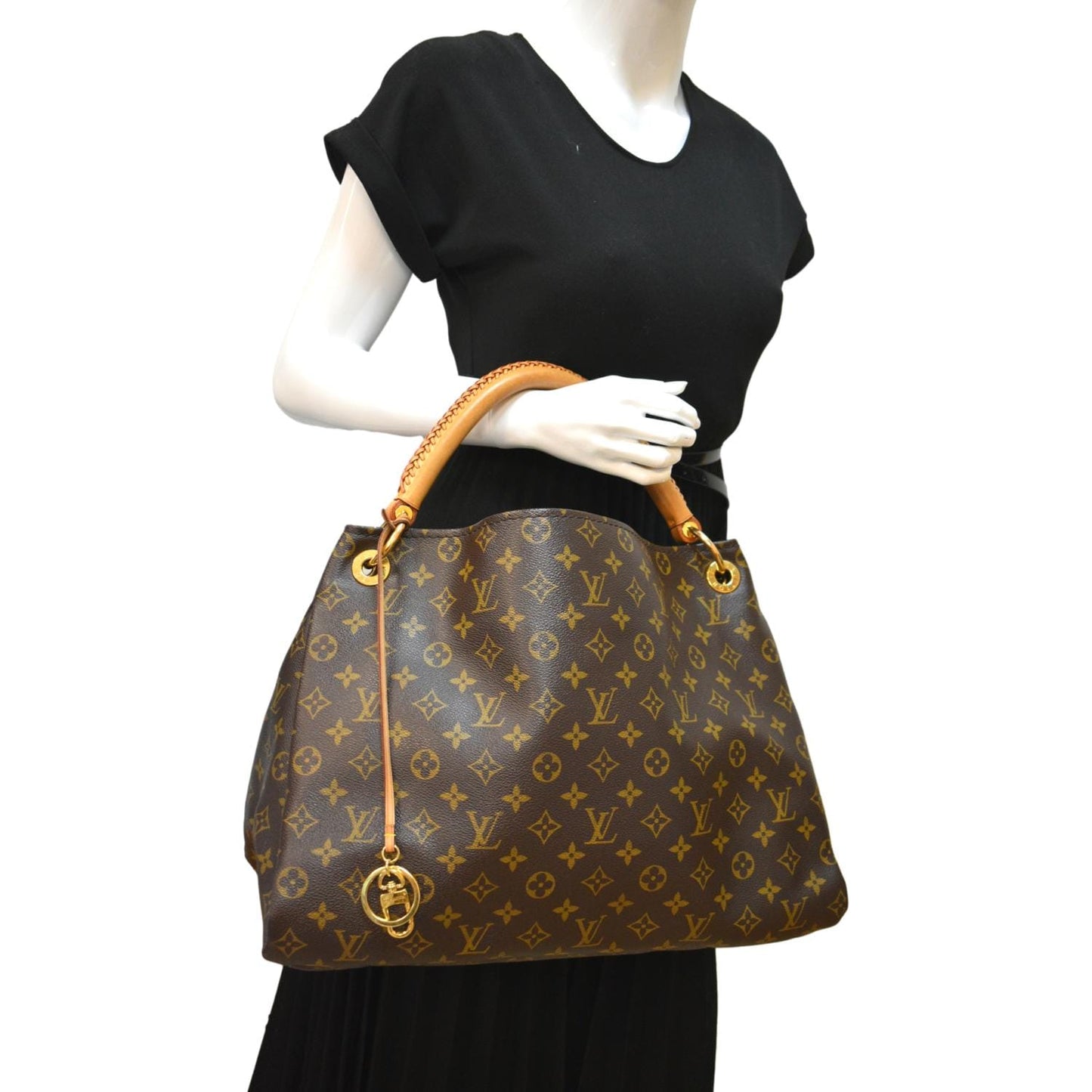 Louis Vuitton Artsy MM Monogram Canvas Hobo Bag Brown