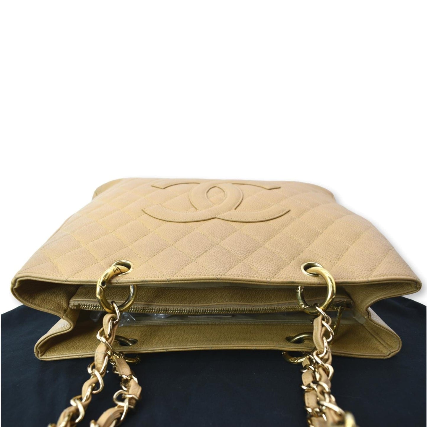 CHANEL Grand Shopping GST Caviar Leather Tote Bag Beige