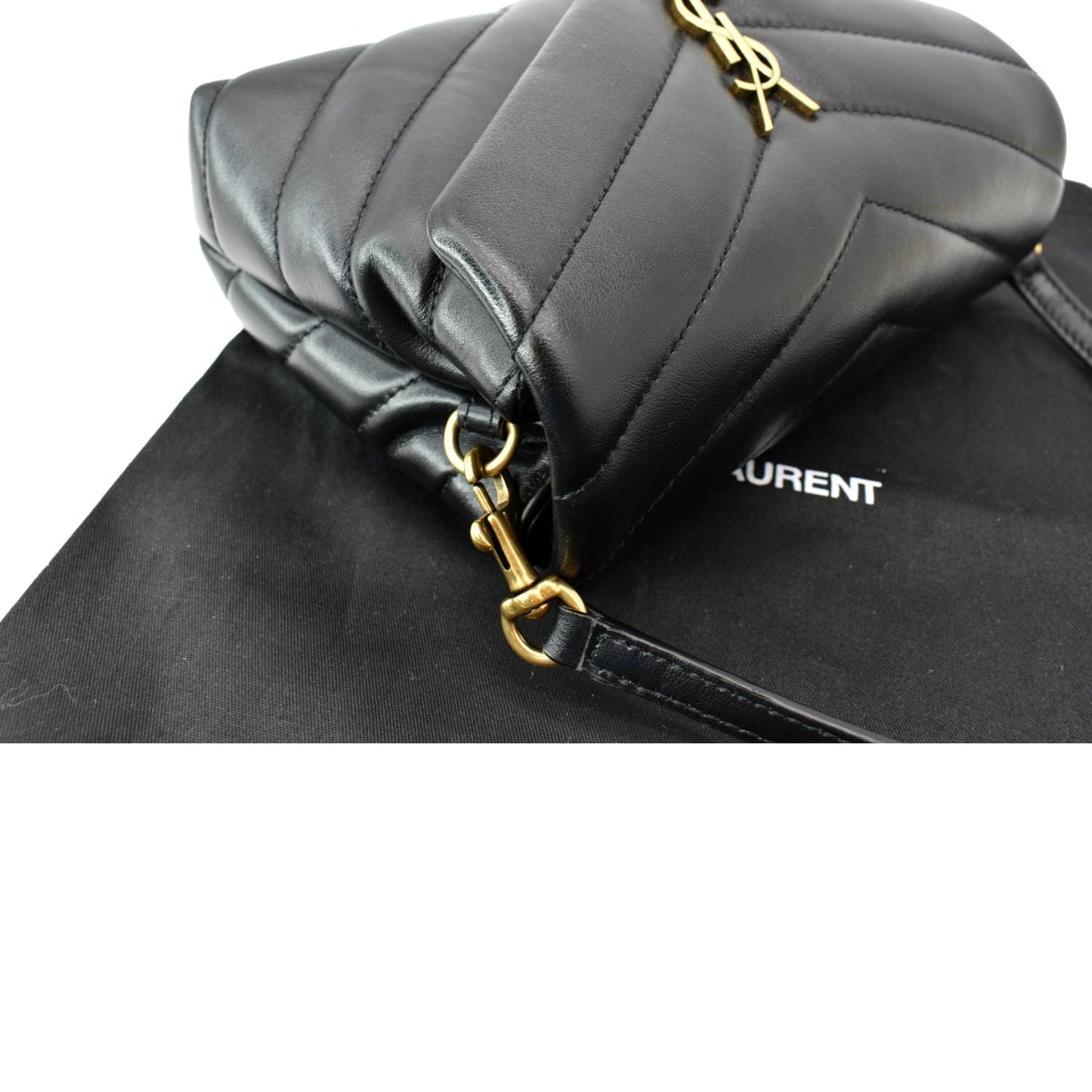 YVES SAINT LAURENT Loulou Toy Matelasse Leather Crossbody Bag Black