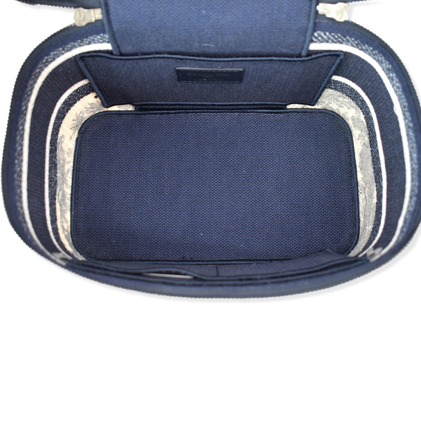 CHRISTIAN DIOR DiorTravel Oblique Embroidery Vanity Case Blue