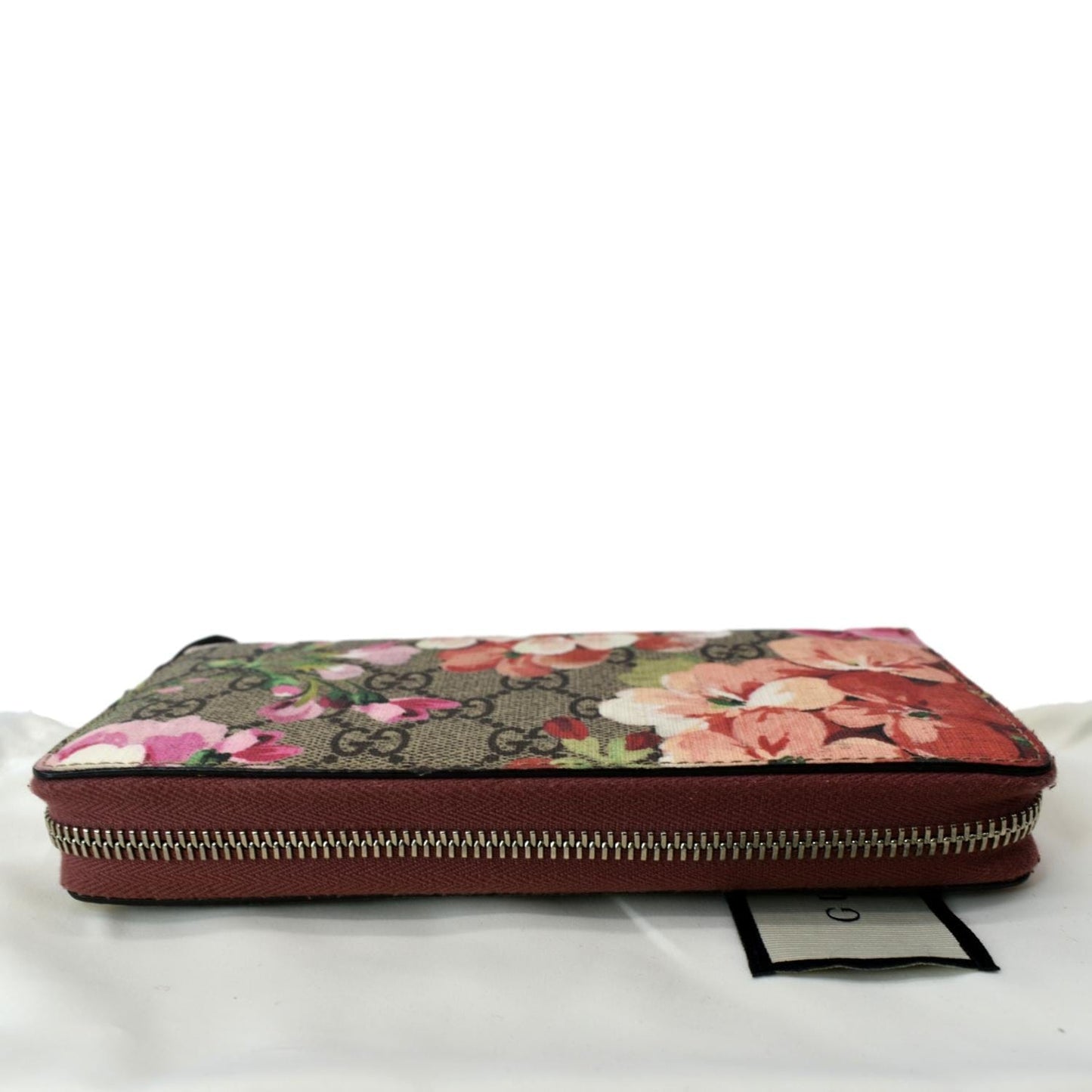 GUCCI Blooms Zip Around GG Canvas Wallet Beige 410076